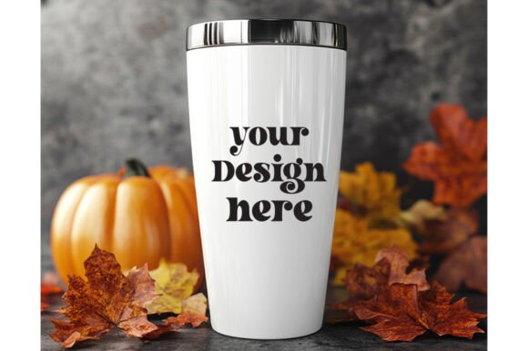 20 Oz Fall Tumbler Mockup 12 for Product Mockups and Graphics
