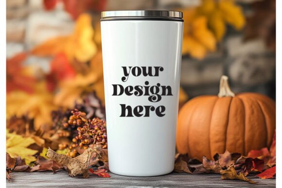20 Oz Fall Tumbler Mockup 9 for Product Mockups and Graphics
