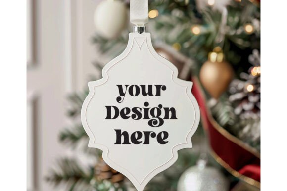 Arabesque Tile Christmas White Mockup 7 for Product Mockups and Graphics