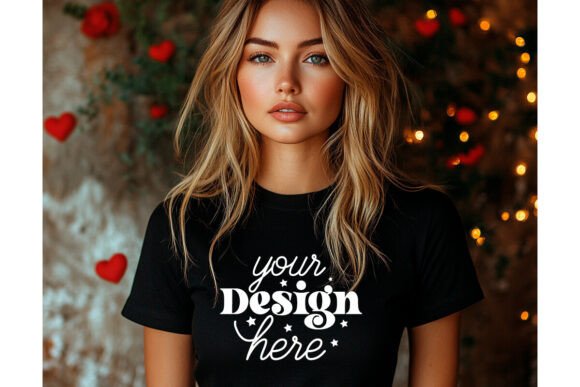 Bella Canvas 3001 Valentine Mockup 10 for Product Mockups and Graphics