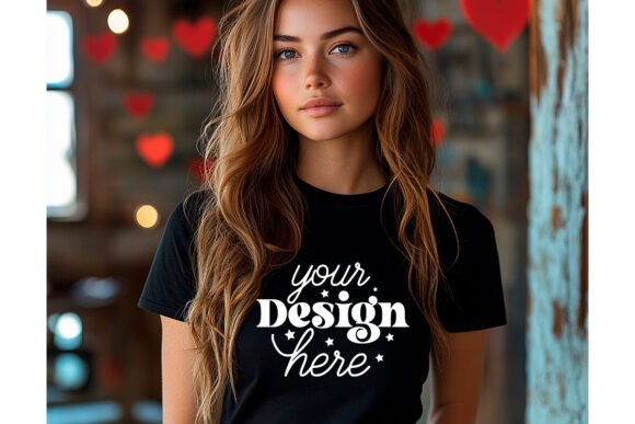 Bella Canvas 3001 Valentine Mockup 59 for Product Mockups and Graphics