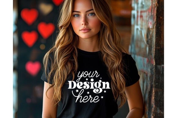 Bella Canvas 3001 Valentine Mockup 63 for Product Mockups and Graphics