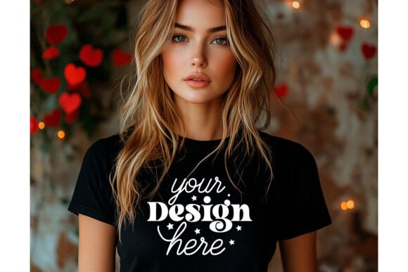 Bella Canvas 3001 Valentine Mockup 7 for Product Mockups and Graphics