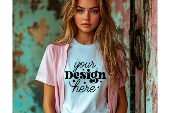 Bella Canvas 3001 White Shirt Mockup 42 for Graphics and Product Mockups