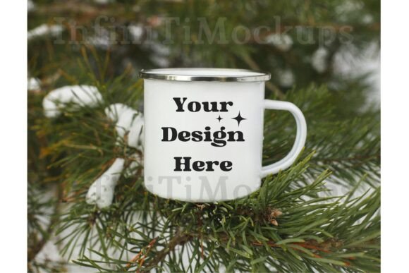 Camping Enamel Mug Mockup Outdoor - Graphics for Product Mockups