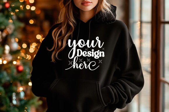 Christmas 18000 Women Hoodie Mockup 5 for Product Mockups and Graphics
