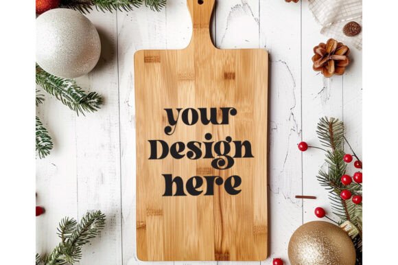 Christmas Cutting Board Mockup 4 - A Versatile Graphics Asset for Product Mockups