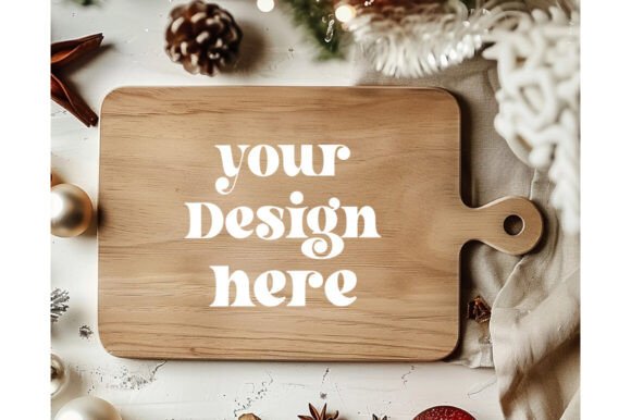 Christmas Cutting Board Mockup 43: A Festive Graphic Asset for Product Mockups