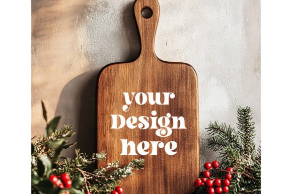 Christmas Cutting Board Mockup 48 for Graphics and Product Mockups