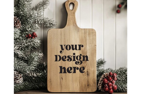 Christmas Cutting Board Mockup 53 - A Festive Graphic Design Asset
