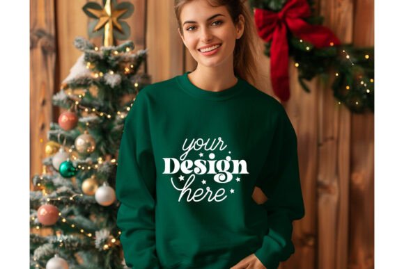 Christmas Forest Green Shirt Mockup 10 - A Graphic Design Asset for Product Mockups