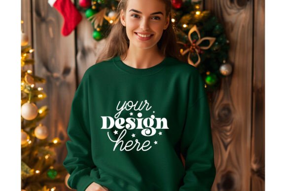 Christmas Forest Green Shirt Mockup 15 for Product Mockups and Graphics