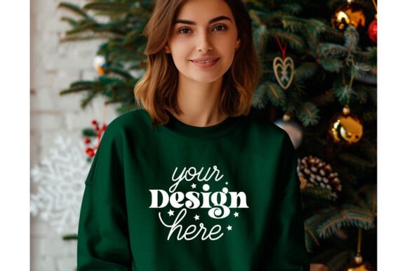 Christmas Forest Green Shirt Mockup 27 for Product Mockups and Graphics