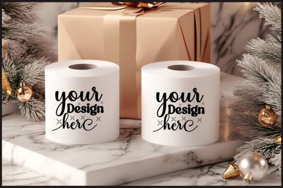 Christmas Toilet Roll Mockup 109 - A Festive Graphic Design Asset