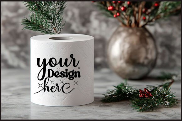 Christmas Toilet Roll Mockup 34: A Festive Graphic Design Asset