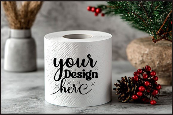Christmas Toilet Roll Mockup 90 for Product Mockups and Graphics