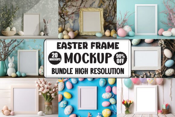 Easter Frame Mockup Bundle for Graphics and Product Mockups
