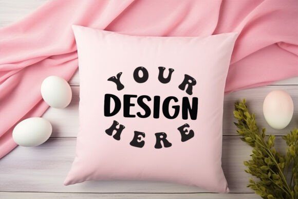 Easter Pillow Mockup for Product Mockups and Graphics