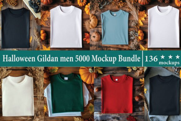 Halloween Gildan Men 5000 Mockup Bundle