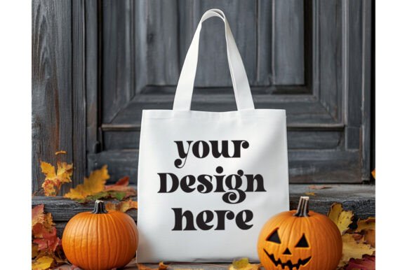 Halloween Natural Tote Bag Mockup 14 - A Versatile Graphics Asset for Product Mockups