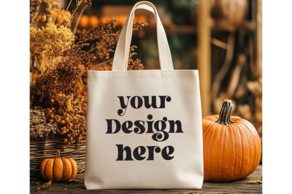 Halloween Natural Tote Bag Mockup 15 - A Graphic Design Asset for Product Mockups