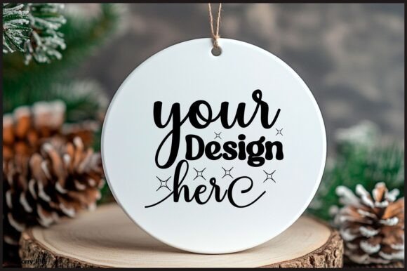 Round Christmas Ornament Mockup 1 for Product Mockups and Graphics