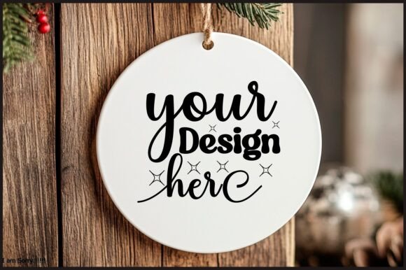 Round Christmas Ornament Mockup 13 for Product Mockups and Graphics
