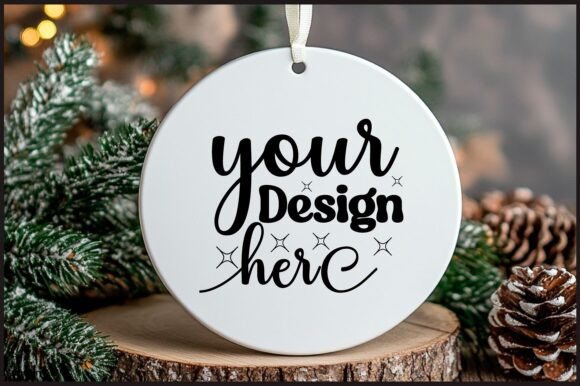 Round Christmas Ornament Mockup 20 for Product Mockups and Graphics