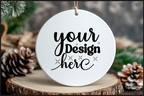 Round Christmas Ornament Mockup 27 for Product Mockups and Graphics