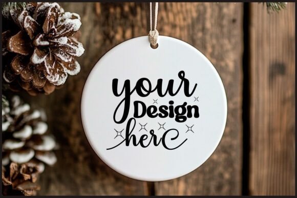 Round Christmas Ornament Mockup 33 for Product Mockups and Graphics