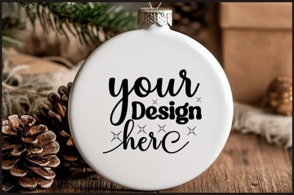 Round Christmas Ornament Mockup 35 for Graphics and Product Mockups