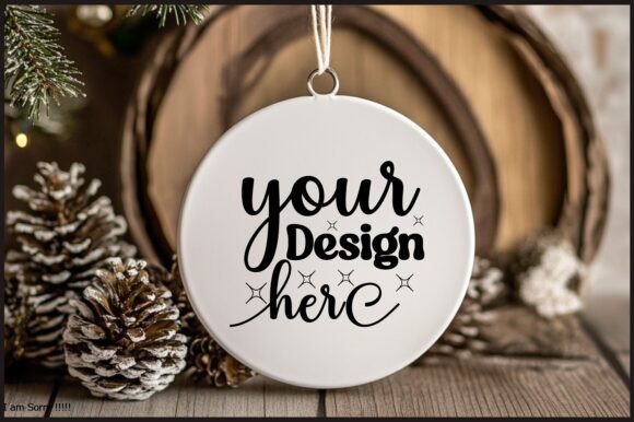 Round Christmas Ornament Mockup 48 for Product Mockups and Graphics