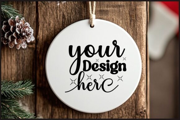 Round Christmas Ornament Mockup 60 for Product Mockups and Graphics