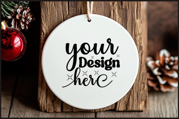 Round Christmas Ornament Mockup 75 for Graphics and Product Mockups