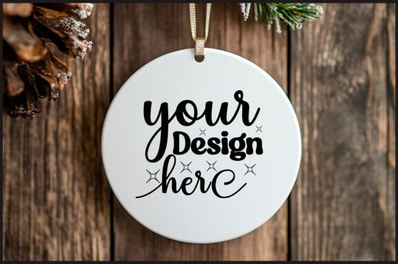 Round Christmas Ornament Mockup 83 for Product Mockups and Graphics