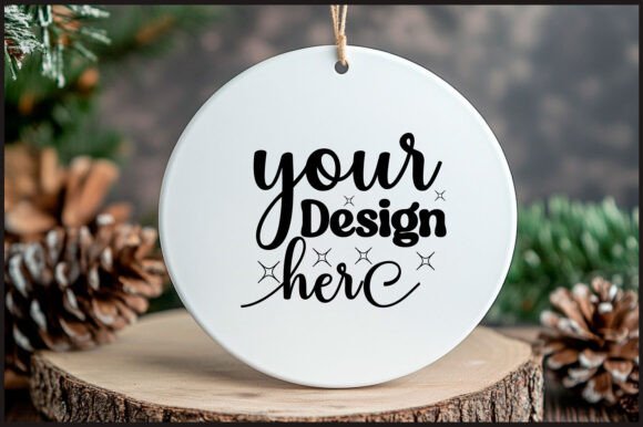 Round Christmas Ornament Mockup 86 for Product Mockups and Graphics