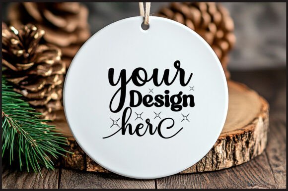 Round Christmas Ornament Mockup 87 for Product Mockups and Graphics