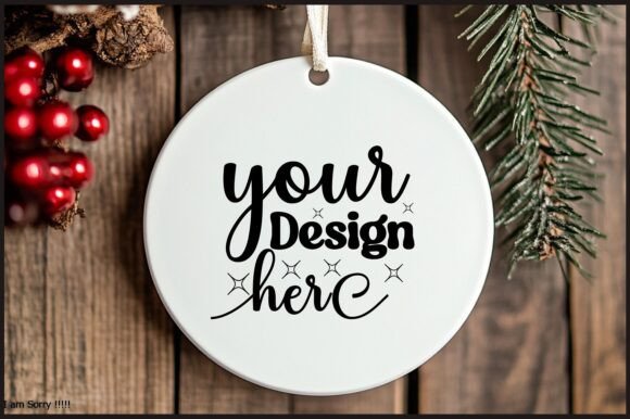 Round Christmas Ornament Mockup 9 for Product Mockups and Graphics