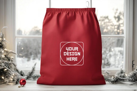 Santa Sack Mockup for Embroidery Projects